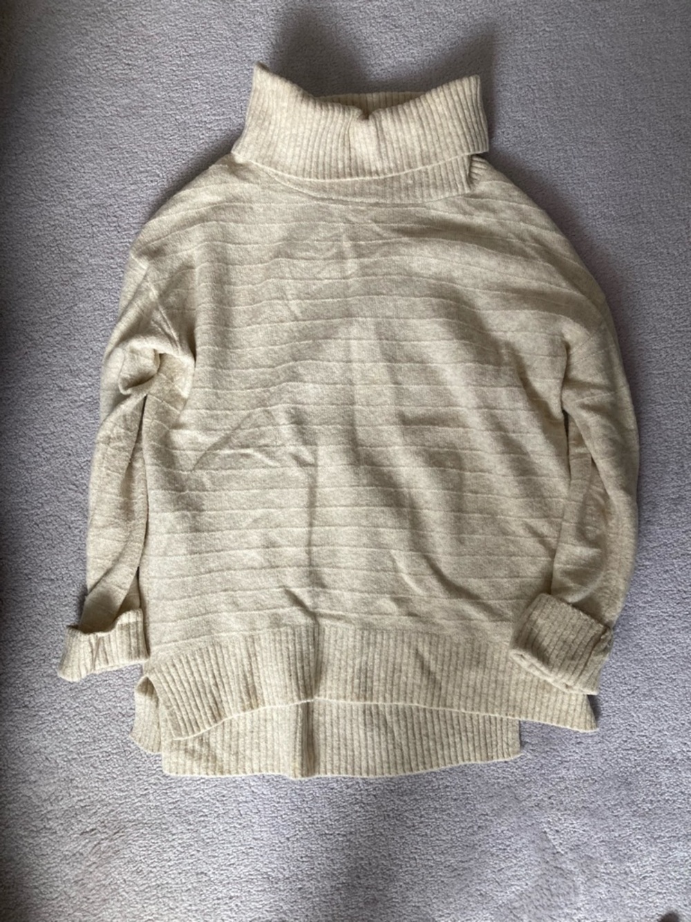 Old Navy Cream Ribbed Cowl Neck Sweater